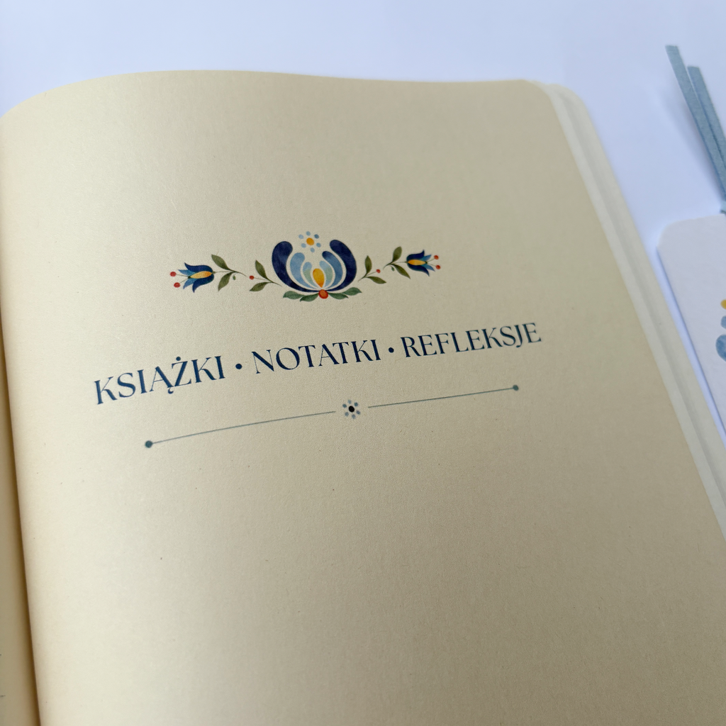 Strona tytułowa działu notatek w dzienniku czytelniczym