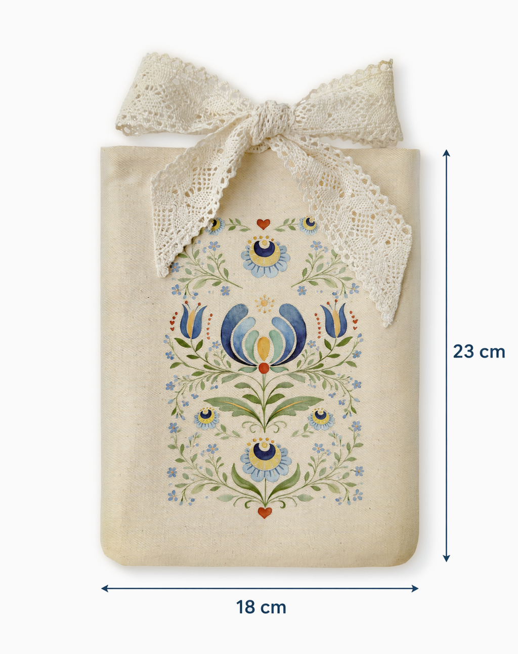 Etui na książkę 18 × 23 cm z kaszubskim motywem tulipana